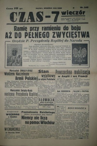 Newspapers: september-october 1939