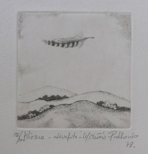 Okołów-Podhorska M.-Wiosna,akwatinta 1978