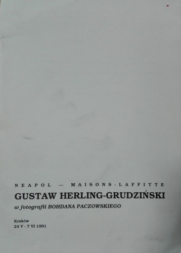 Paczowski B.:Gustaw Herling-Grudziński,1991