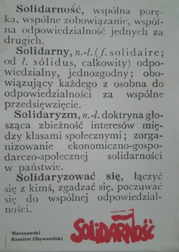 Solidarność, wspólna poręka, wspólne zobowiązanie,1989