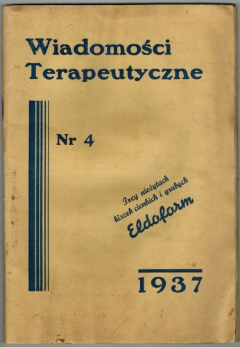 Wiadomości terapeutyczne nr 4 z 1937