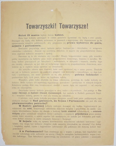 1911  - 19 marca - Dzień Kobiet, demonstracja P.P.S.D.