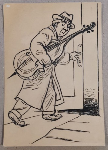 Daszewski Władysław – Wiolonczelista, rysunek, 1954