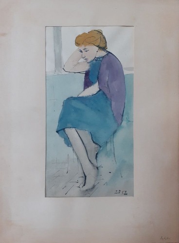 Dębski Zbigniew-Kobieta w błękitnej sukience,1952