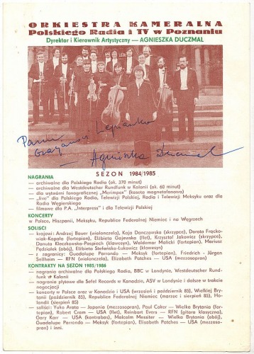 Duczmal Agnieszka – dyrygentka, ok.1985.