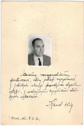 Hig Karol- dziennikarz sportowy, komentator, 1960r.