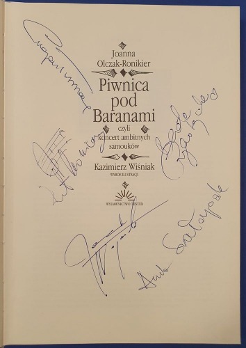 Olczak-Ronikier J. – Piwnica pod Baranami - autografy artystów