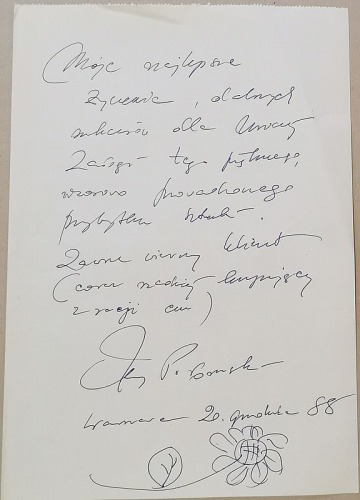 Połomski Jerzy - dedykacja.