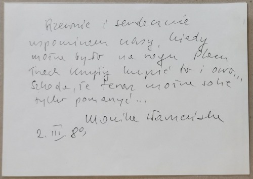 Warneńska Monika - dedykacja.