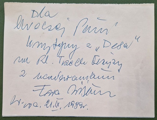 Wiśniewska Ewa - dedykacja z autografem