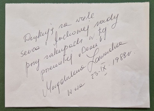 Zawadzka Magdalena - dedykacja z autografem