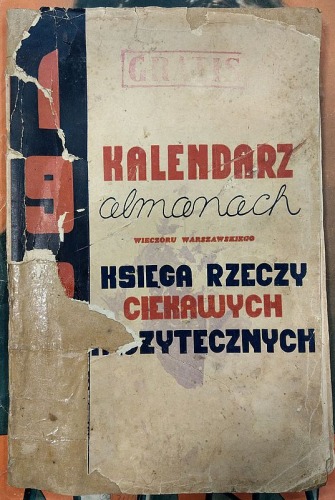 Kalendarz Almanach 1938