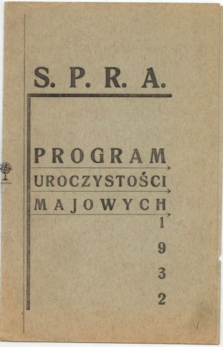 S.P.R.A. Program uroczystości majowych 1932