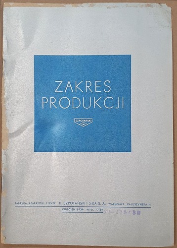 Szpotański K. - Zakres produkcji, 1939