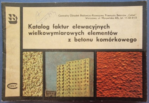 CEBET - Katalog faktur elewacyjnych wielkowymiarowych elementów z betonu komórkowego, 1975