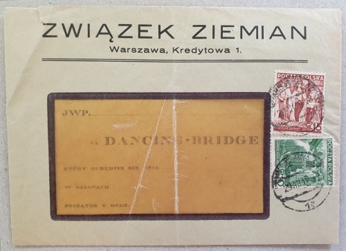 Związek Ziemian – zaproszenie na Dancing-Bridge, [29-31.08.1939?]