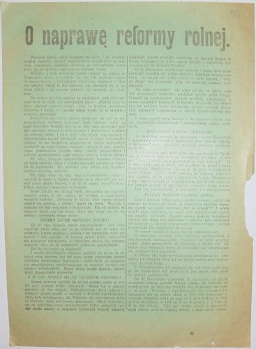 1922- CHZJN (3)- Zamorski o reformie rolnej