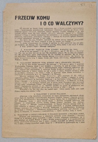 1943/IIWŚ konspiracja/Przeciw komu i o co walczymy