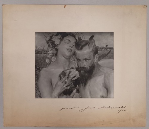 Kuczyński z żoną jako nimfa i faun [J. Malczewski – oryg. autograf]