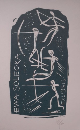 Łuczak Wojciech - Ex libris Ewa Solecka,1966 [sport]