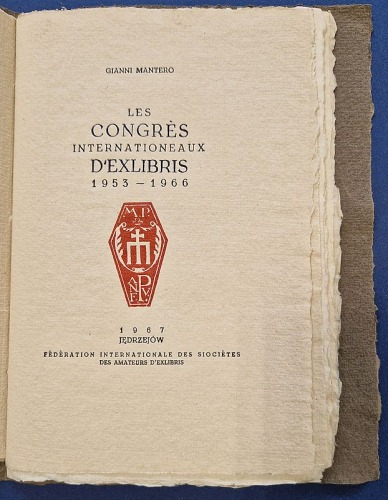 Gianni Mantero - Les Congrès Internationeaux d'Exlibris 1953-1966