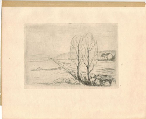 Munch Edvard, Landschaft  awkaforta, sucha igła, 1908