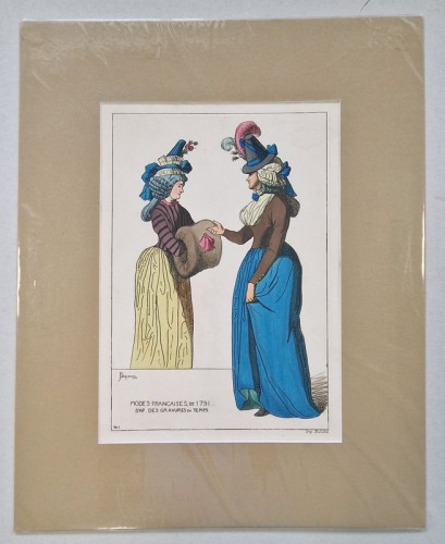 Jacquemin Raphael: Modes francaises, de 1791, akwaforta kolorowana, 1863-1869.