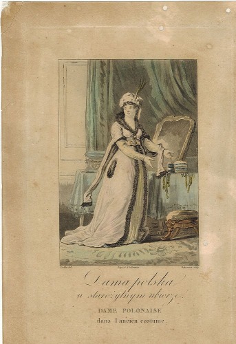 Norblin/Debucourt - Dama polska w starożytnym ubiorze, akwatinta, ok. 1817
