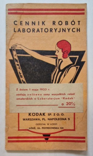 Cennik Robót Laboratoryjnych, 1933.