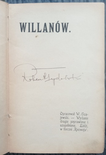 /Warszawa/ Willanów. Opracował W. Czajewski, 1903