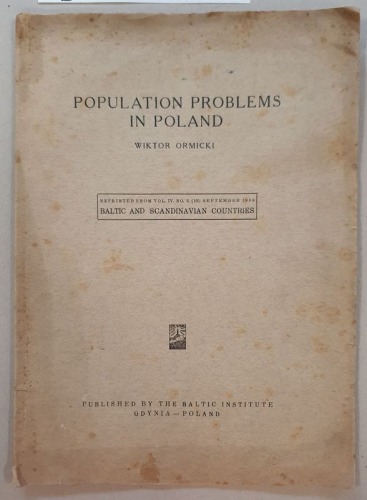Ormicki Wiktor, Population problems in Poland, 1938r.