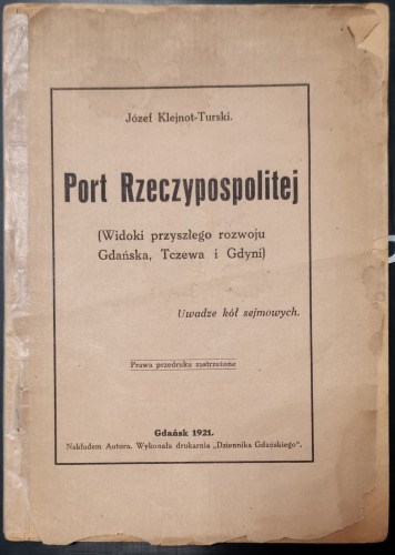 Klejnot-Turski Józef - Port Rzeczypospolitej, Gdańsk, 1921