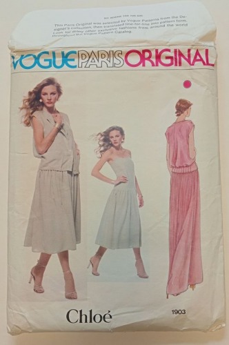 Vogue Paris Original. Chloè, wykroje, sukienki z żakietami, lata 80-te