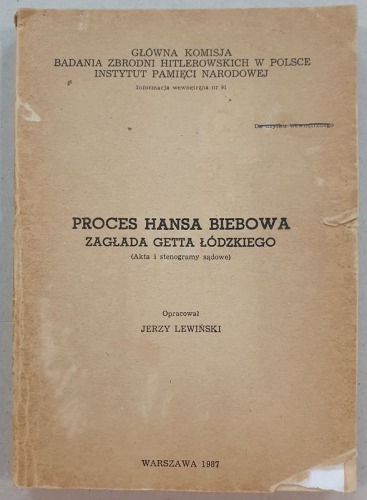 Lewiński Jerzy - Proces Hansa Biebowa, 1987