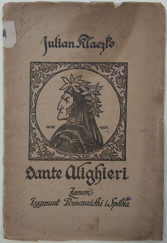 Klaczko Juljan - Dante Alighieri, 1921