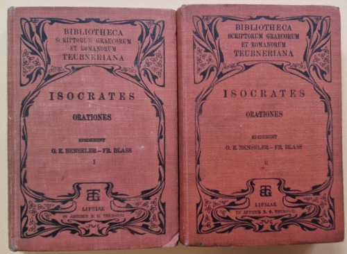 /greka/ Izokrates: Orationes. T.1-2. Bibliotheca Teubneriana, 1907.