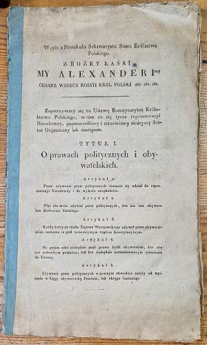 Wypis z Protokułu Sekretaryatu Stanu Królestwa Polskiego [1821]