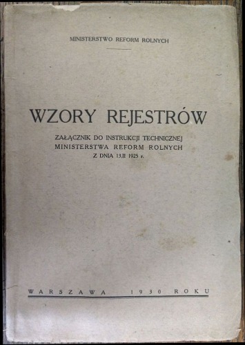 Wzory rejestrów, 1930