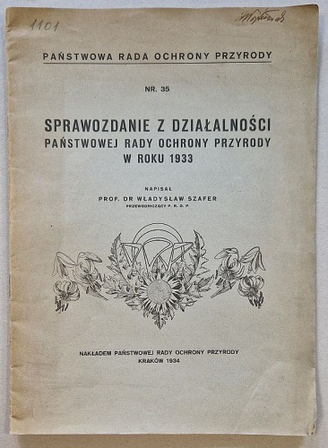 Szafer W. - Sprawozdanie z działalności Państwowej Rady Ochrony Przyrody w roku 1933 [1934]