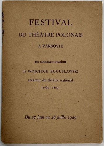 Festiwal W. Bogusławskiego w W-we, 1929 r.