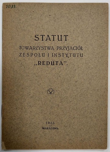 Statut Tow. Przyj. Zesp. i Inst. "Reduta", 1923
