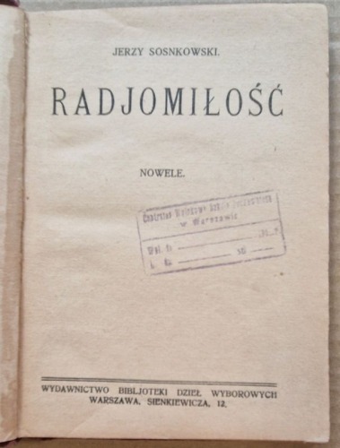Sosnkowski Jezry - "Radjomiłość". Centrum Wyszkolenia i Badań Weterynaryjnych