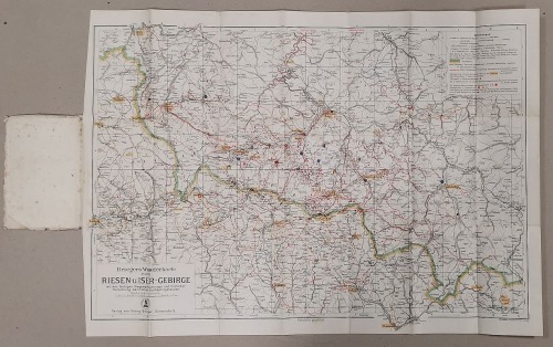 [Góry Izerskie, Karkonosze, mapa szlaków tur.] Briegers Wegekarte vom Riesen-und Isergebirge