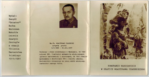 Powstanie Warszawskie w grafice Władysława Czarneckiego [1981r., harcerstwo, 10 fot.]