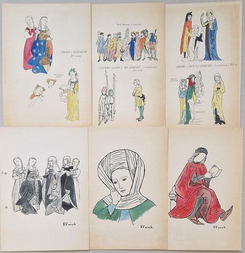 Turska Krystyna - Ilustracje/projekty strojów, gotyk.