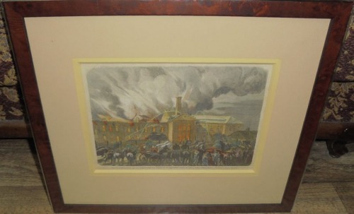 Solec - pożar młyna parowego 1866 rok, wg Kossaka
